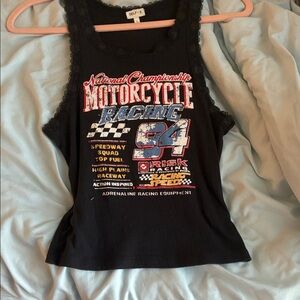 Black Graphic Tank Top